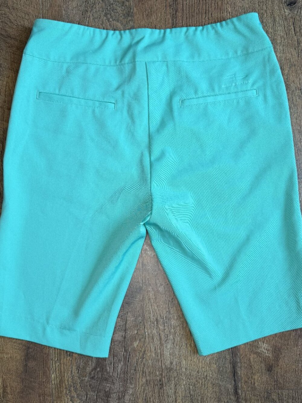 Page & Tuttle Women’s Bermuda Elastic Waist Shorts Teal Small - Picture 3 of 3